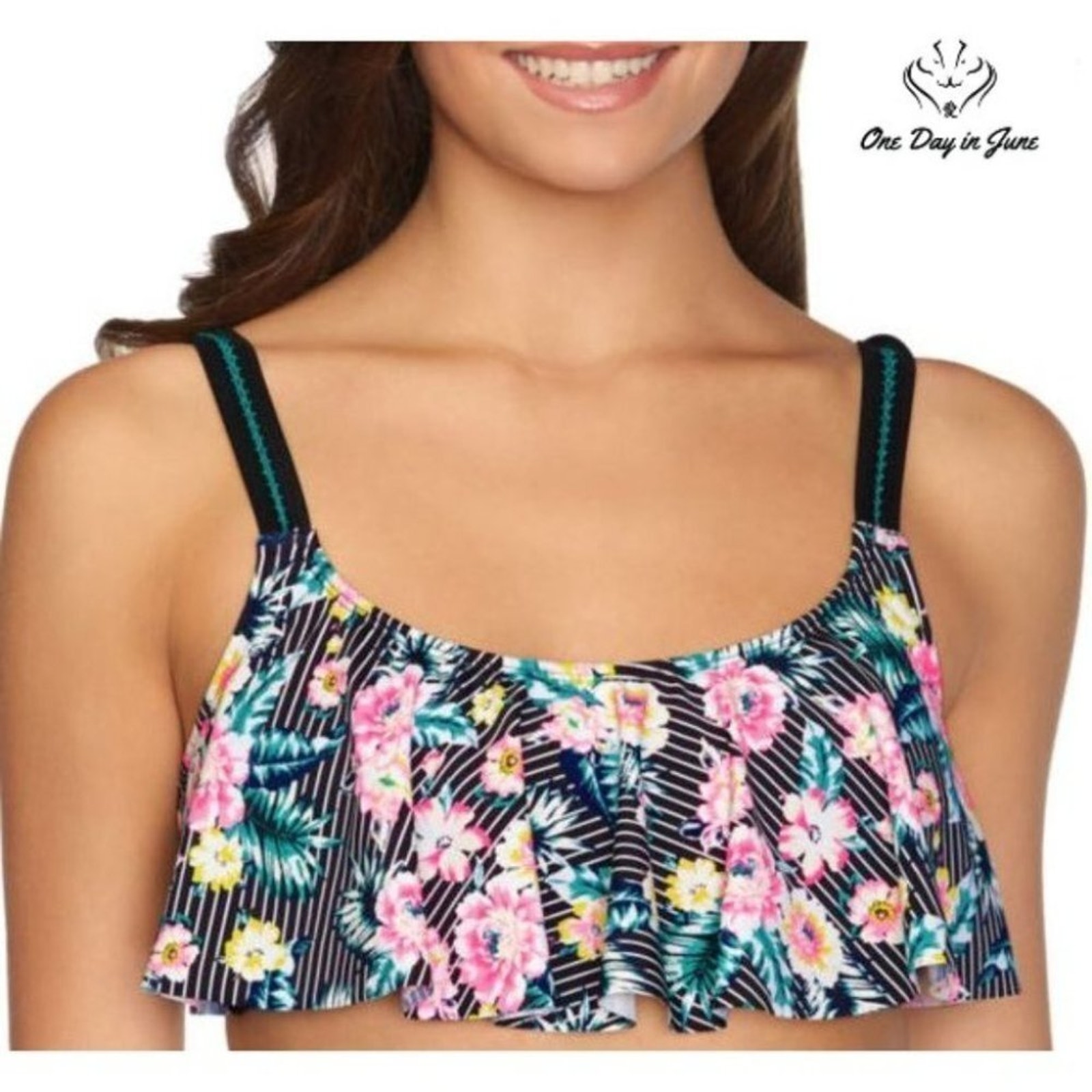 Arizona Jean Co. Juniors Flounce Bikini Top Size Xxl